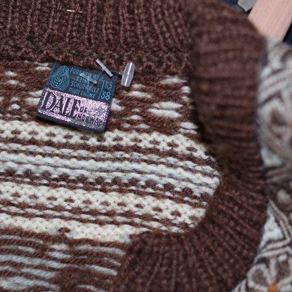 Dale of Norway Pure New Wool Cream Brown Women Cardigan Sweater Size:XS - Picture 5 of 5